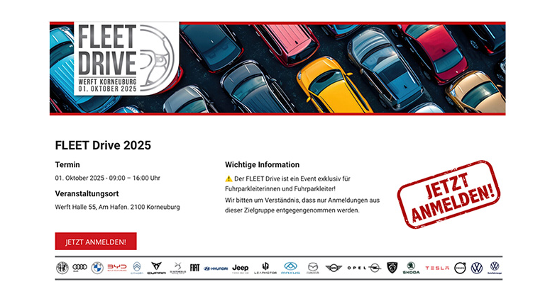 FLEET Drive: Buchungen der Testslots laufen auf Hochtouren