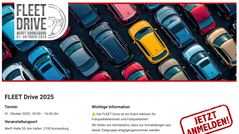 1. FLEET Drive – jetzt zum exklusiven Fahrevent anmelden!