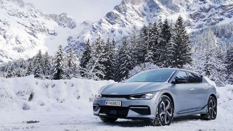 2023er-Modelljahr des EV6 mit Vorkonditionierung