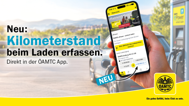 App-Update: ÖAMTC ePower jetzt mit Kilometerstandserfassung