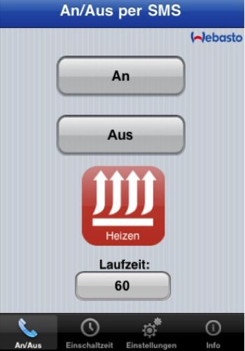  iPhone App steuert Webasto Standheizungen 
