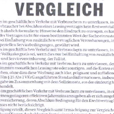  Vergleich nach AK-Klage