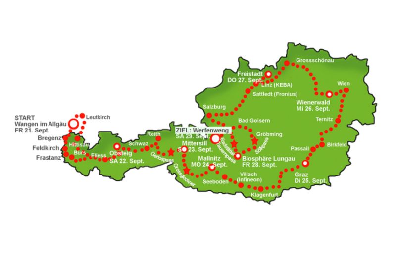  E-Mobilisten touren durch das Land