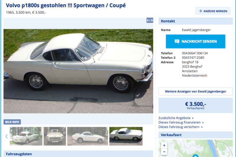  Gestohlenes Auto via willhaben gesucht