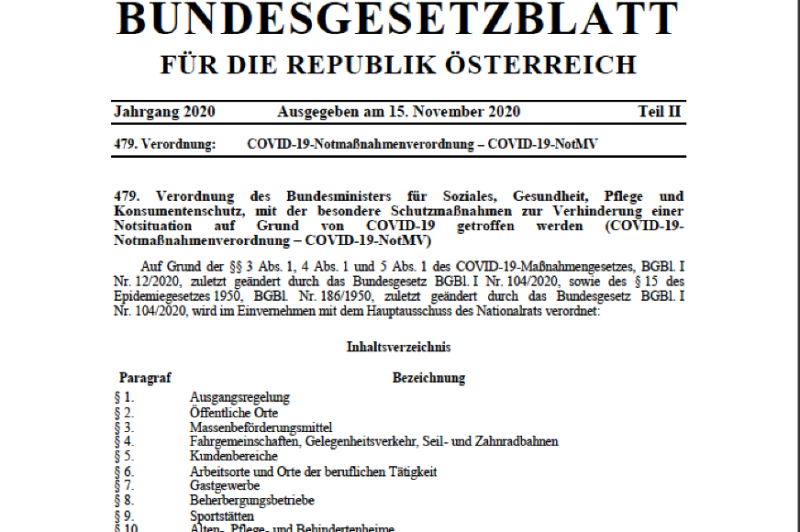  Das steht in der Verordnung zum 2. Lockdown