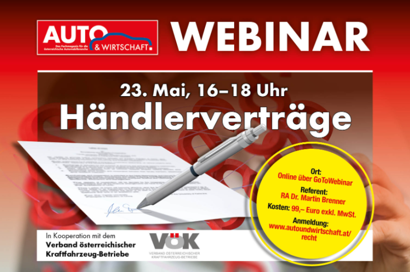  LAST CALL: Webinar "Händlerverträge":