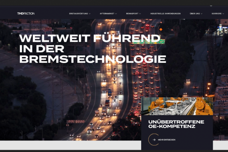  TMD Friction: Neue Unternehmenswebseite