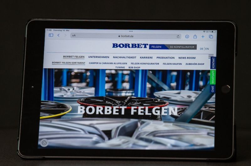  Borbet mit überarbeiteter Webseite