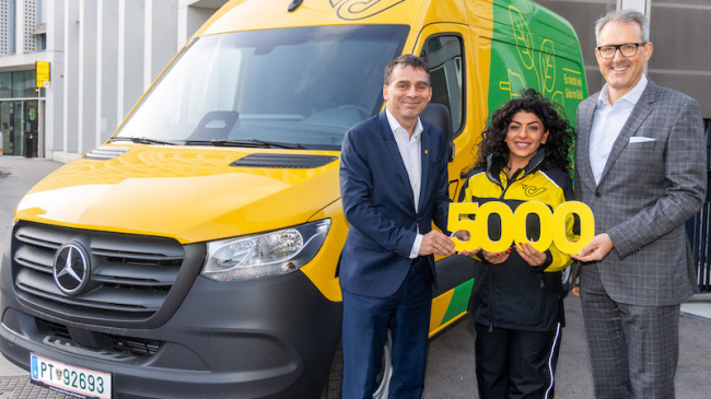 Das 5.000. E-Fahrzeug der Post ist ein Mercedes
