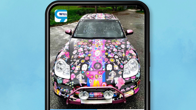 Von Nina Schrödl veredelter Porsche auf willhaben zum Verkauf