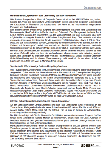  A&W Schweiz produziert „Eurotax AutoInformation“