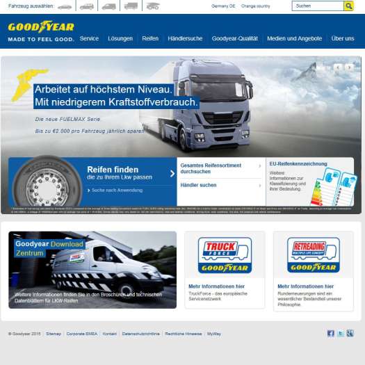 Neue Lkw-Reifen-Website von Goodyear